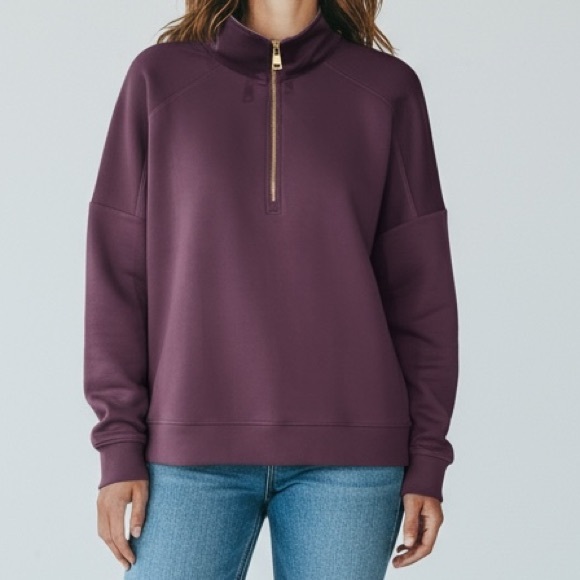 #939 Women's Purple Half-Zip Sweatshirt - Picture 1 of 1